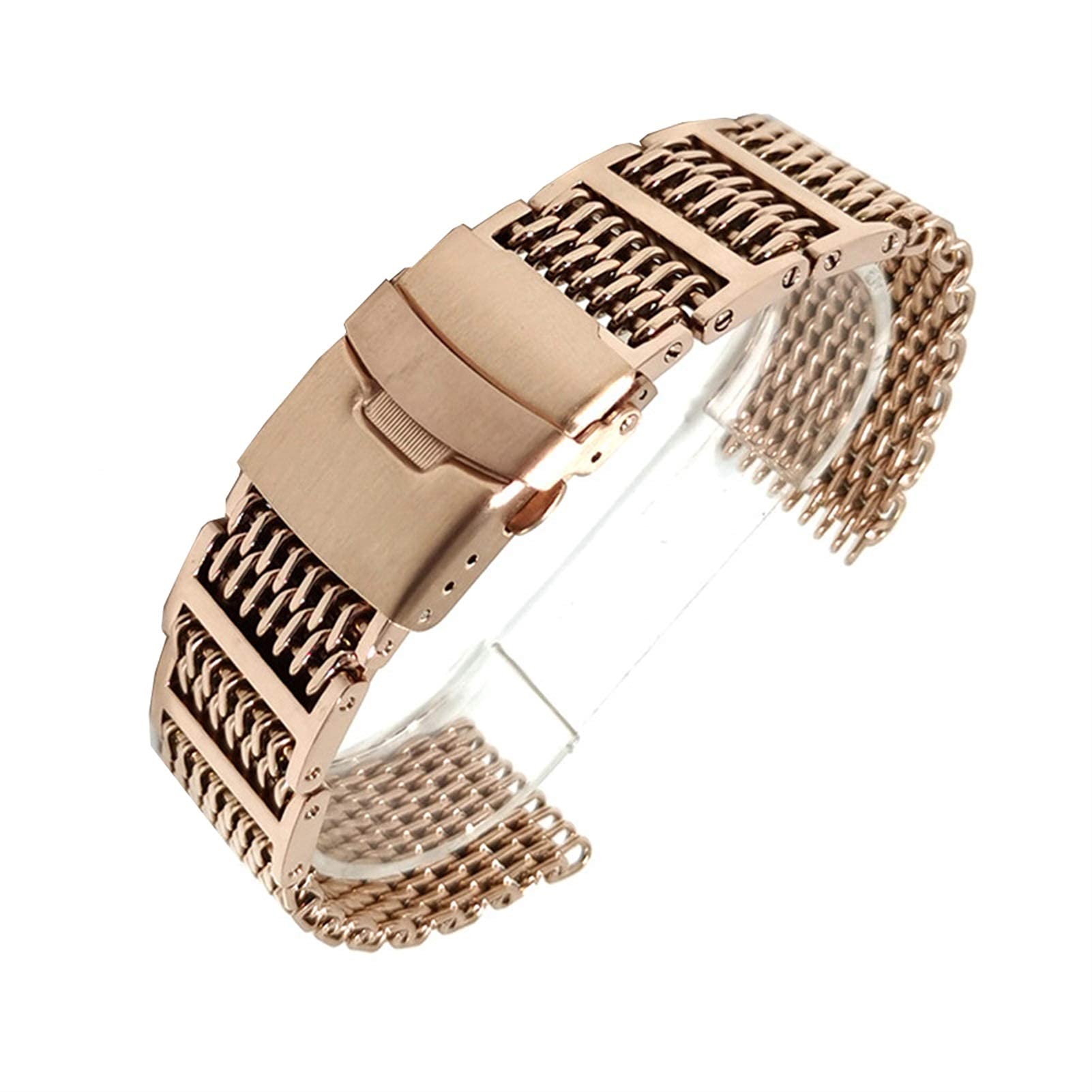 Bracelet montre noir en maille tissée ultra fine pour cadran universel