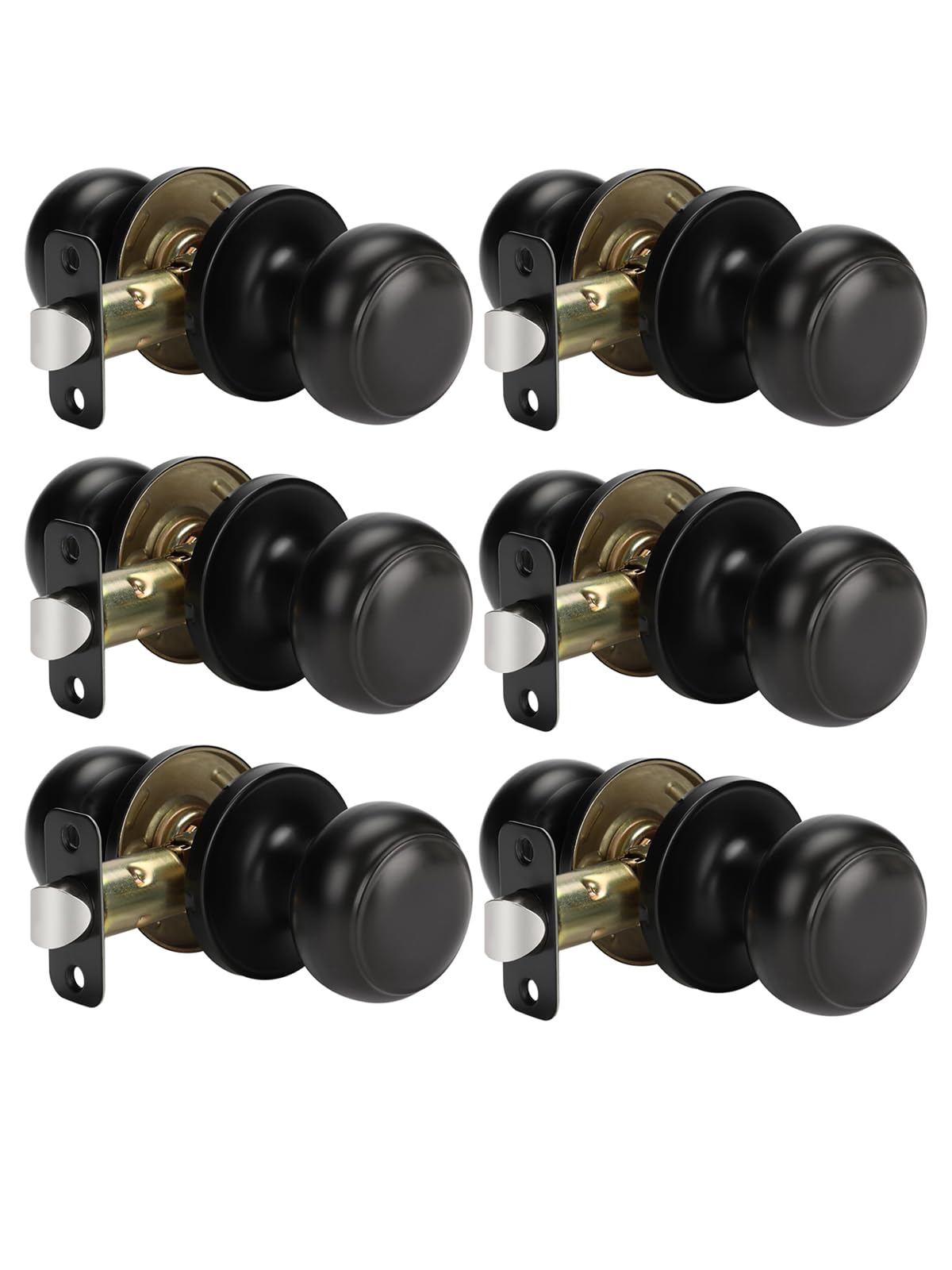 Brushed Gold Door Knobs - 6 Pack Interior -32