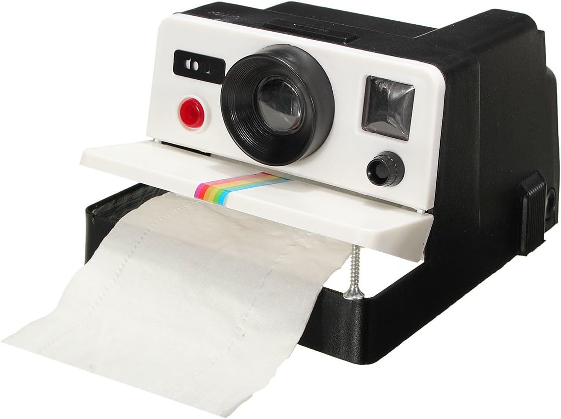 Newest funny Retro Camera Shaped Toilet Tissue Paper Roll Holder Box Cove