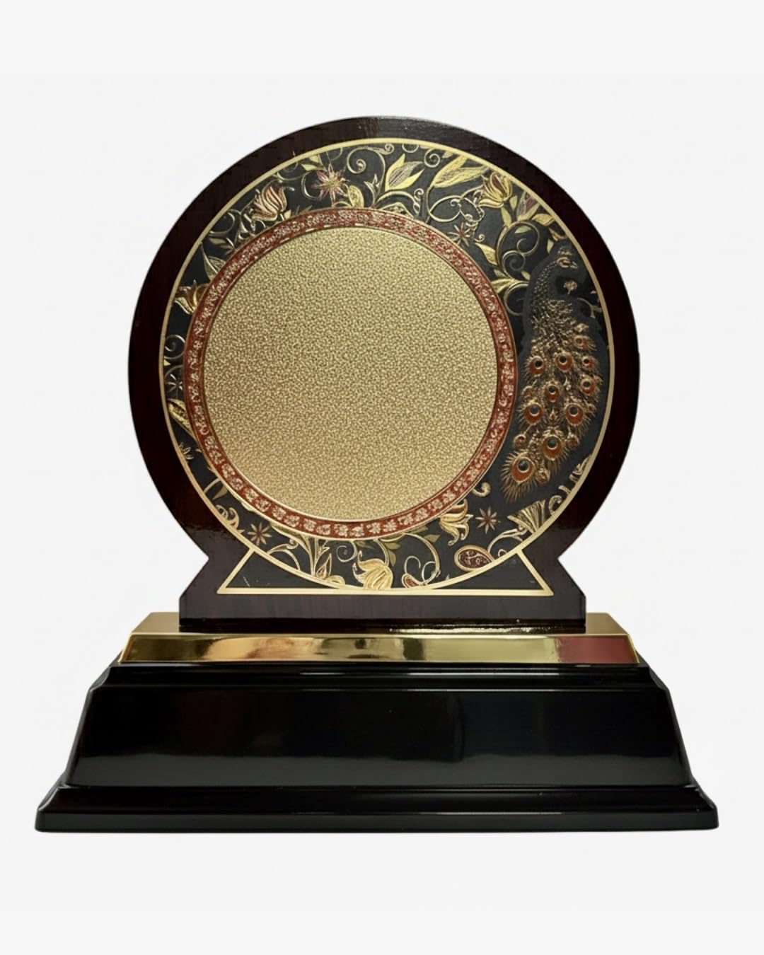 Premium Round Wooden Memento Trophy Recognition Award | Decorative Honor Trophy for Corporate Events, School Functions & Felicitation Ceremonies (10.75 Inch)-picture-10