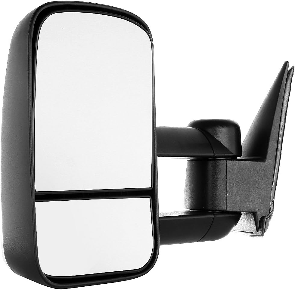 FINDAUTO Tow Mirrors Fit for 1999-2007 for Chevy/for GMC Silverado/Sierra 1500 2500HD 3500HD Towing Mirrors with Driver and Passenger Side Manual Adjusted Manual Telescoping Folding Black Cap