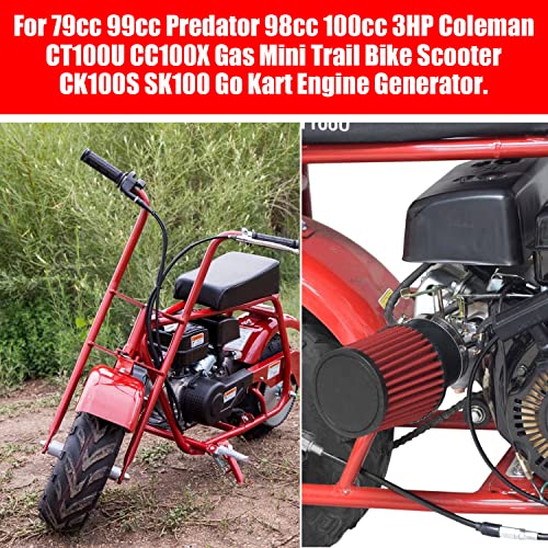 GREHUA Mini Bike Carburetor Carb Kit Compatible with Coleman CT100U CC100X Predator 79cc 98cc 100cc 3HP CK100S SK100 Minibike Go Kart 152F 154F Engine GEN1100 GEN154 Generator with Air Filter Adapter - Thumbnail 2