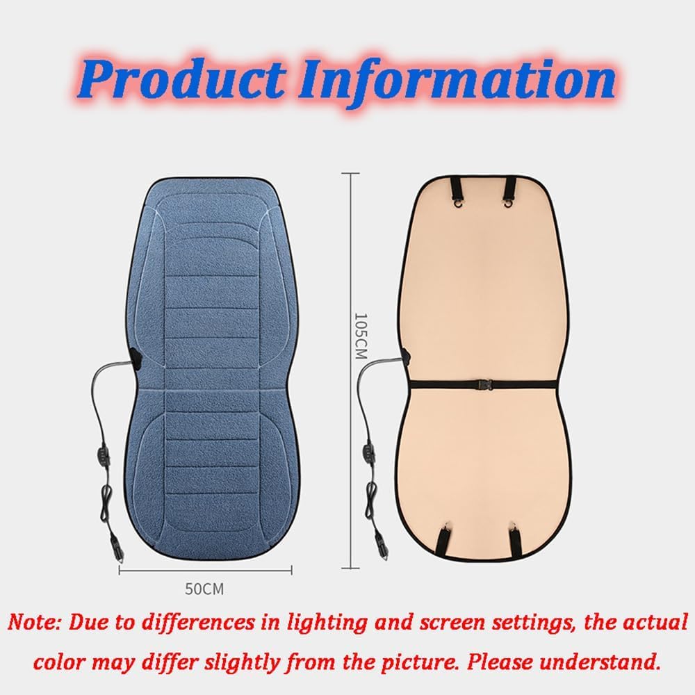 Auto Termico Cuscino Sedile per Kia Sportage 2018-2023 2024 2025 2026, Caldo Comodo Antiscivolo Inverno Coprisedili Auto Accessori,1 Piece Set-Black
