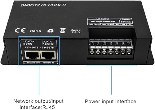 Miniatura 3 de Controlador LED DMX de alta potencia DMX 512 Decodificador Dimmer Driver DC12V-24V para led RGB tira o luces (3 canales)