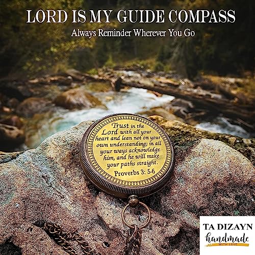 Trust in The Lord with All Your Heart -Proverbs 3: 5-6 Quote Engraved Compass with Wooden Box, Greeting Card, Gift Compass, Graduation Day Gifts 2027 Compass for Women Mens Boy Girls - Image 5