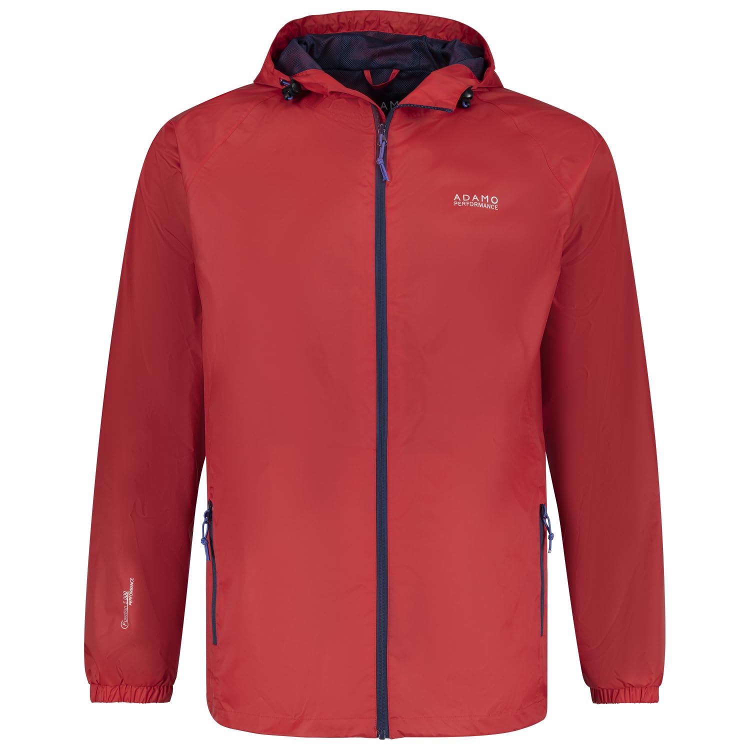 ADAMO Regenjacke Herren wasserdicht atmungsaktiv, Schwarz, Outdoor Jacke in Übergröße mit Kapuze aus 100% schnelltrocknendem Nylon