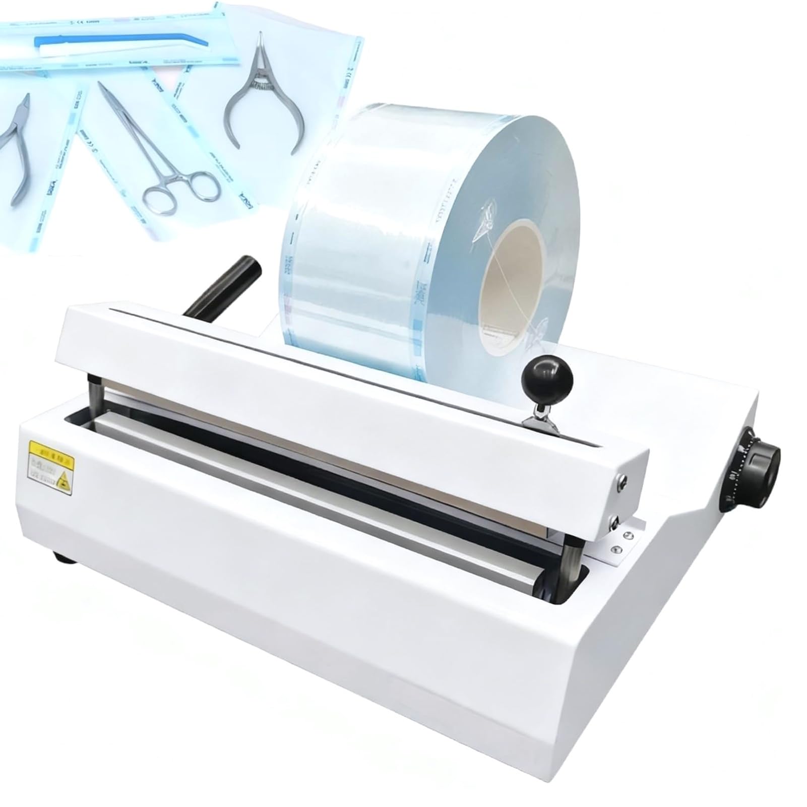 Máquina selladora para bolsas de esterilización, sellador térmico automático de 300 mm con temperatura ajustable de 0 a 300 °C, ideal para clínicas y laboratorios