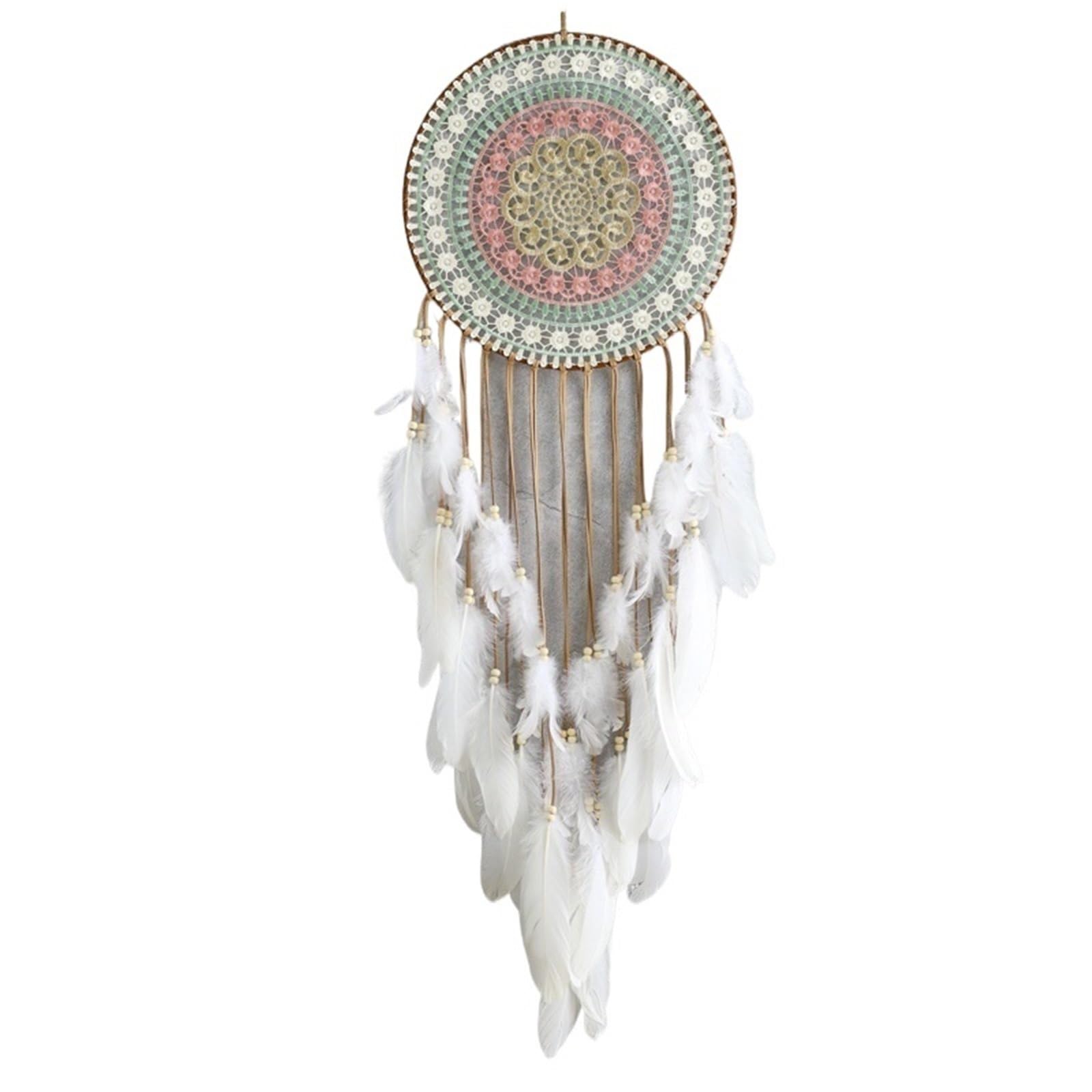 Colorful Woven Round Dreamcatcher Home Decor Bedroom Hanging Decoration Feather Tassel Handicraft for Bedroom