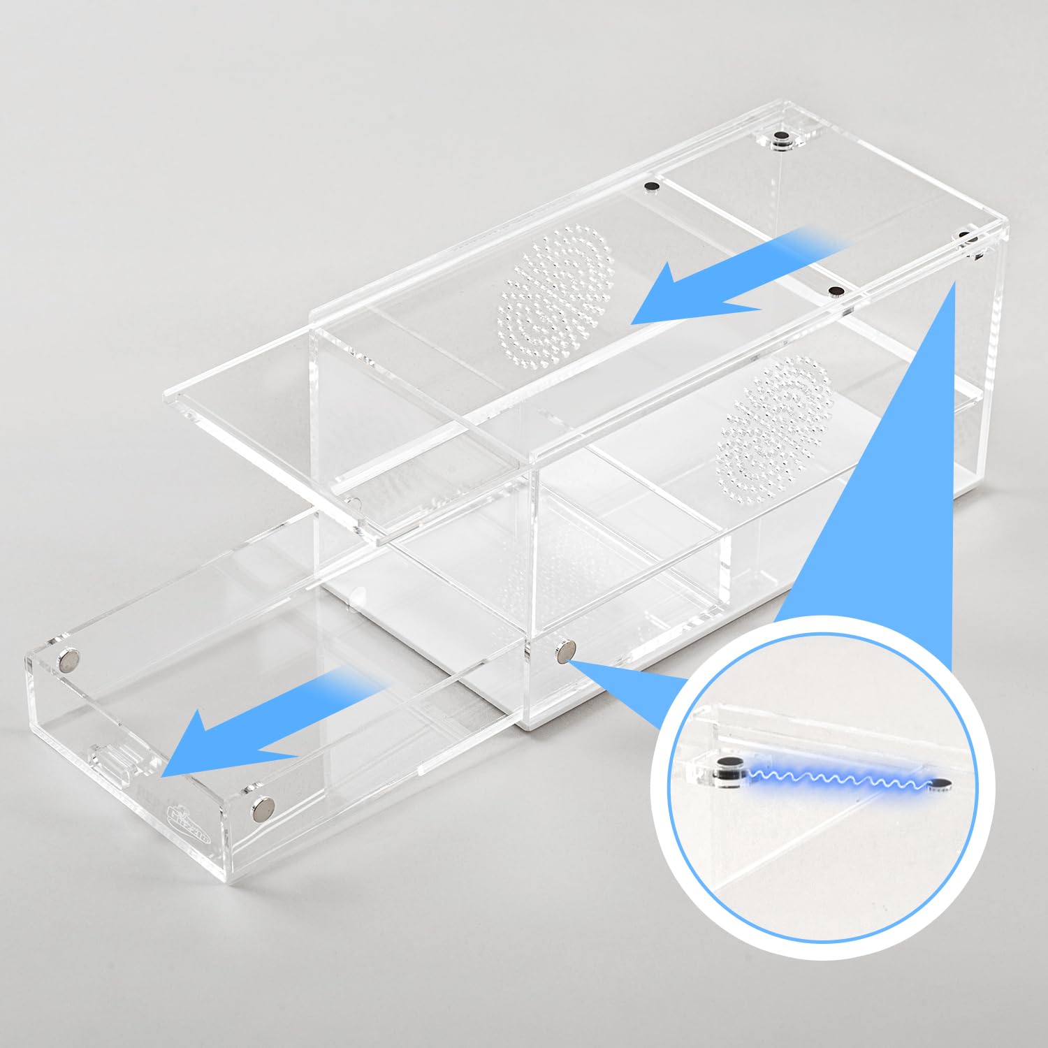 Terrarium Acrylique Transparent 360° - 10.5x8.5x6 Cm, Ventilation Trous, Fermeture Magnétique Pour Insectes