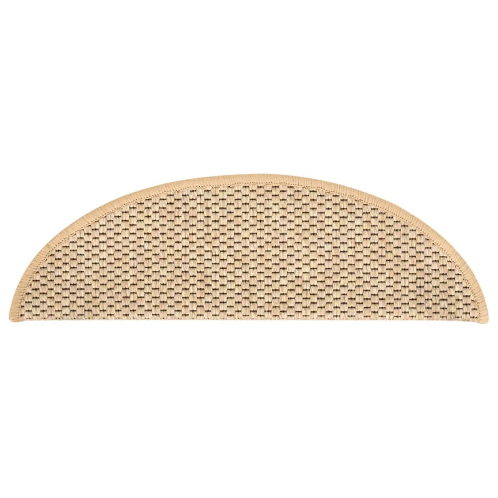 ShGaxin Treppenmatten Selbstklebend Sisal 15 STK Stufenmatten, Treppenteppich, Antirutschmatten Für Treppen, 56x20 cm Hellbeige