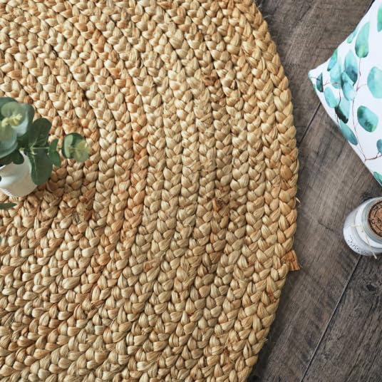 Tapis naturel rond boho 100% jute Ø 150 cm Decoweb pour salon - 4
