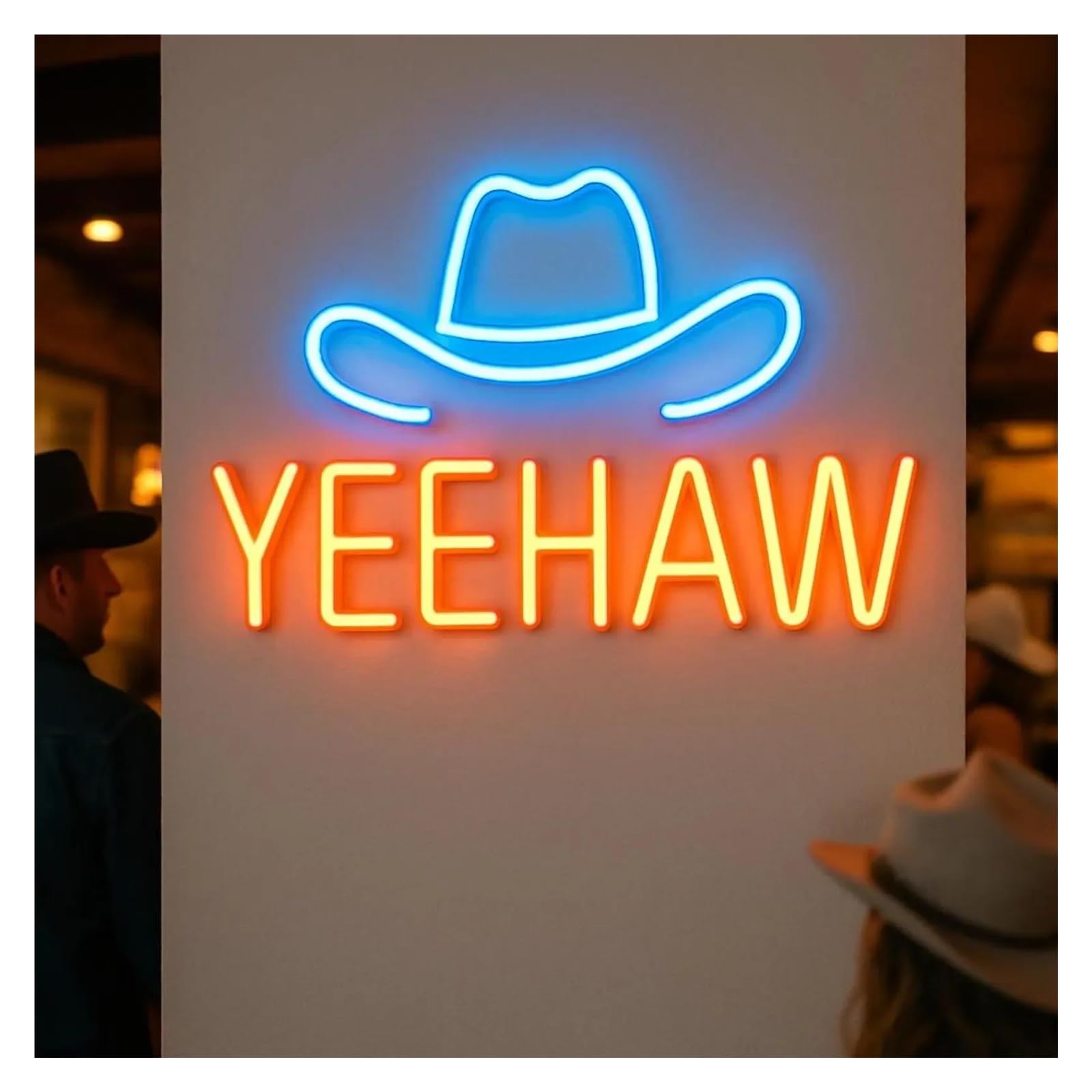 Hängende Kunst-Leuchtreklamen Yeehaw-Leuchtreklame Mit Cowboyhut, Western-Bar-Deko Für Die Männerhöhle, Saloon-Wandbild 45cm(Style 4)
