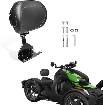 Driver Backrest Adjustable Rider Back Rest Compatible with Can Am Ryker 600 900/ Sport Edition 2019-2025 Accessories Black