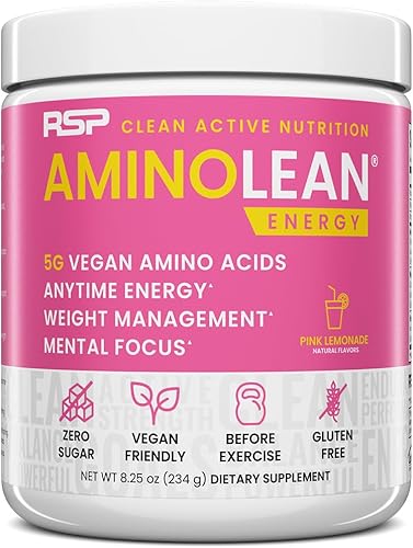 AminoLean Polvo para preentrenamiento aminoenergía y control de peso con aminoácidos BCAA y cafeína natural impulso de preentrenamiento para hombres