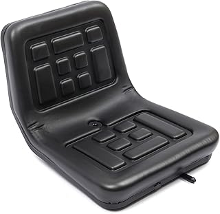OUKANING Asiento universal para tractor, color negro, para vehículos agrícolas, asiento de tractor, con un agujero de drenaje