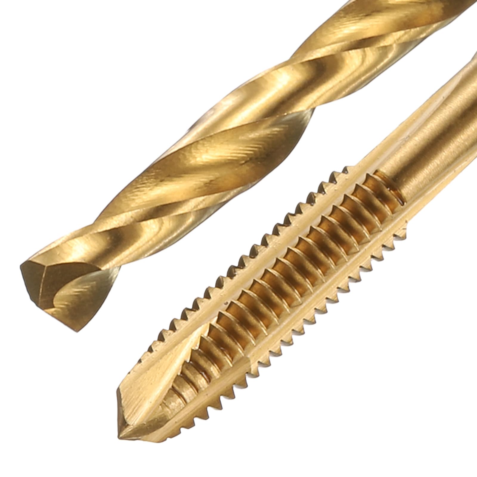 Set di maschi e punte da trapano, 2 maschi per filettatura a spirale metrica M4 x 0,7 e 2 punte elicoidali da trapano da 3,3 mm, kit di utensili per filettatura M35 HSS-CO/HSS-6542 rivestiti in tit