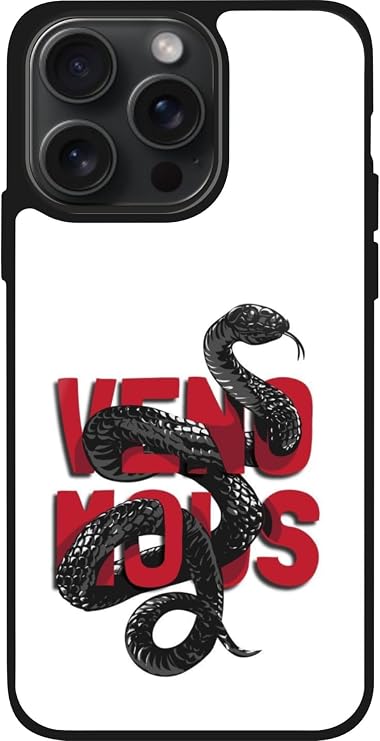 Apple iPhone 13 Pro Max ile Uyumlu Veno Mous Tasarımlı Glossy Premium Kılıf, Siyah