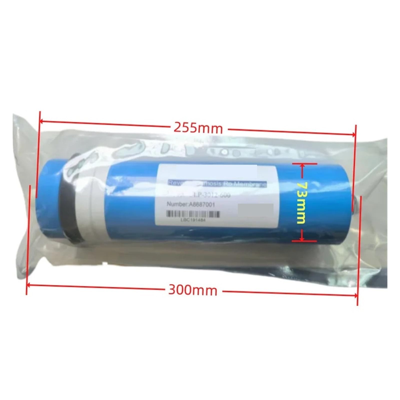 2 cartuchos de filtro de ósmosis inversa de 600 gpd, 3012/3013-600, membrana de ultrafiltración, RO Con función de filtración de alta eficiencia(3012-600)