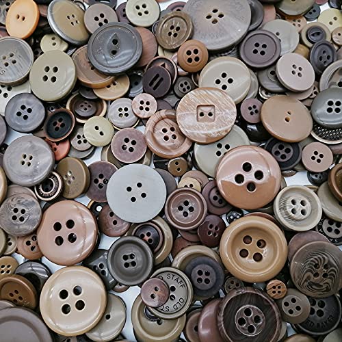 Alfykym 600-700Pcs Brown Buttons For Crafts Bulk Brown Craft Buttons Assorted Size For Sewing Diy Crafts Decoration #TOP4