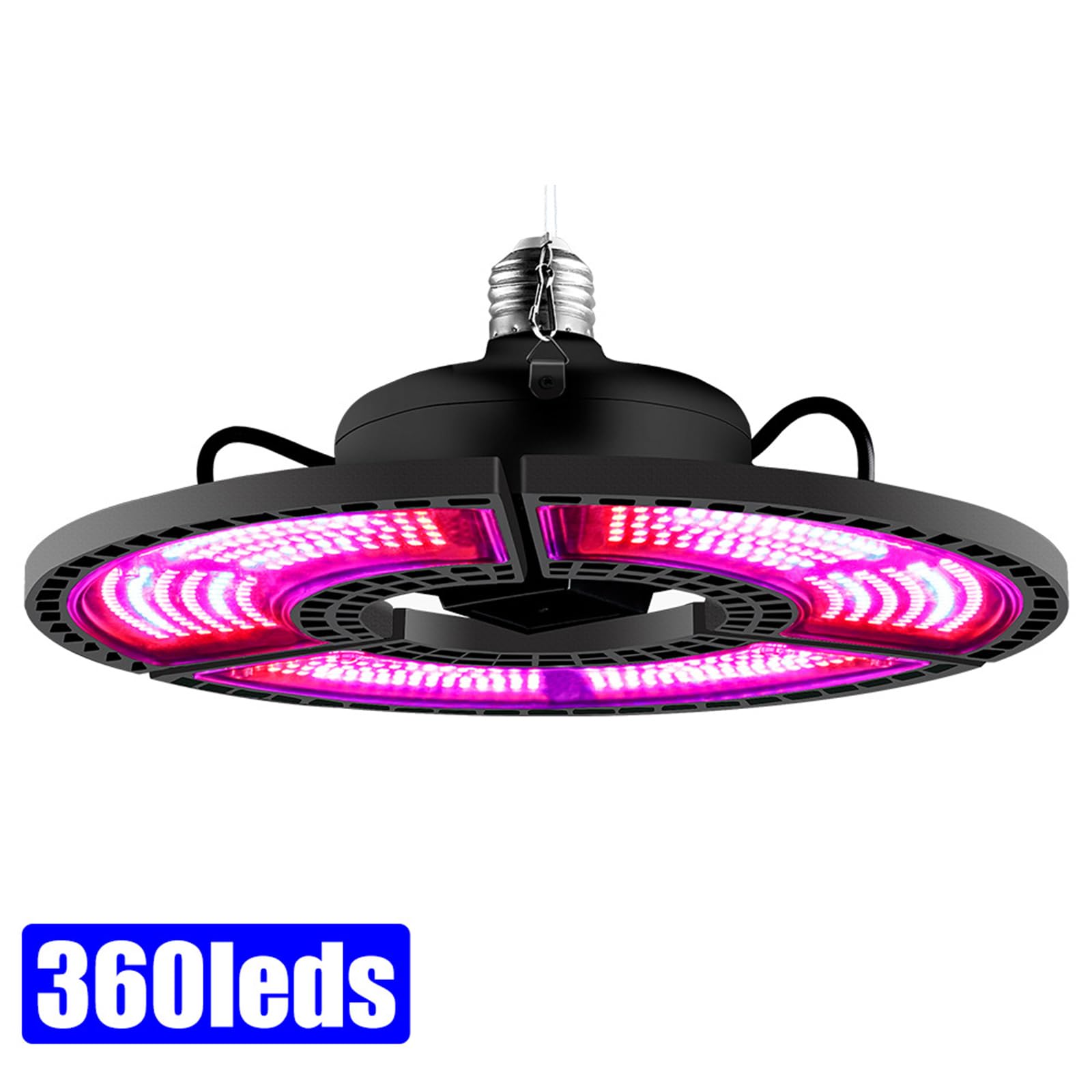 Transformowalna lampa do roślin, potrójne liście, składane światła do uprawy, sadzonka szklarniowa, zamiennik kwiatów, wodoodporne światła do roślin (504 koraliki)