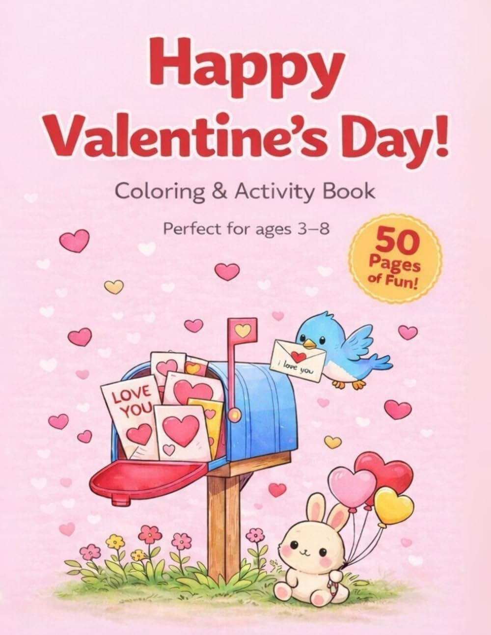 Happy Valentine's Day! Coloring and activity book: perfect for ages 3-8