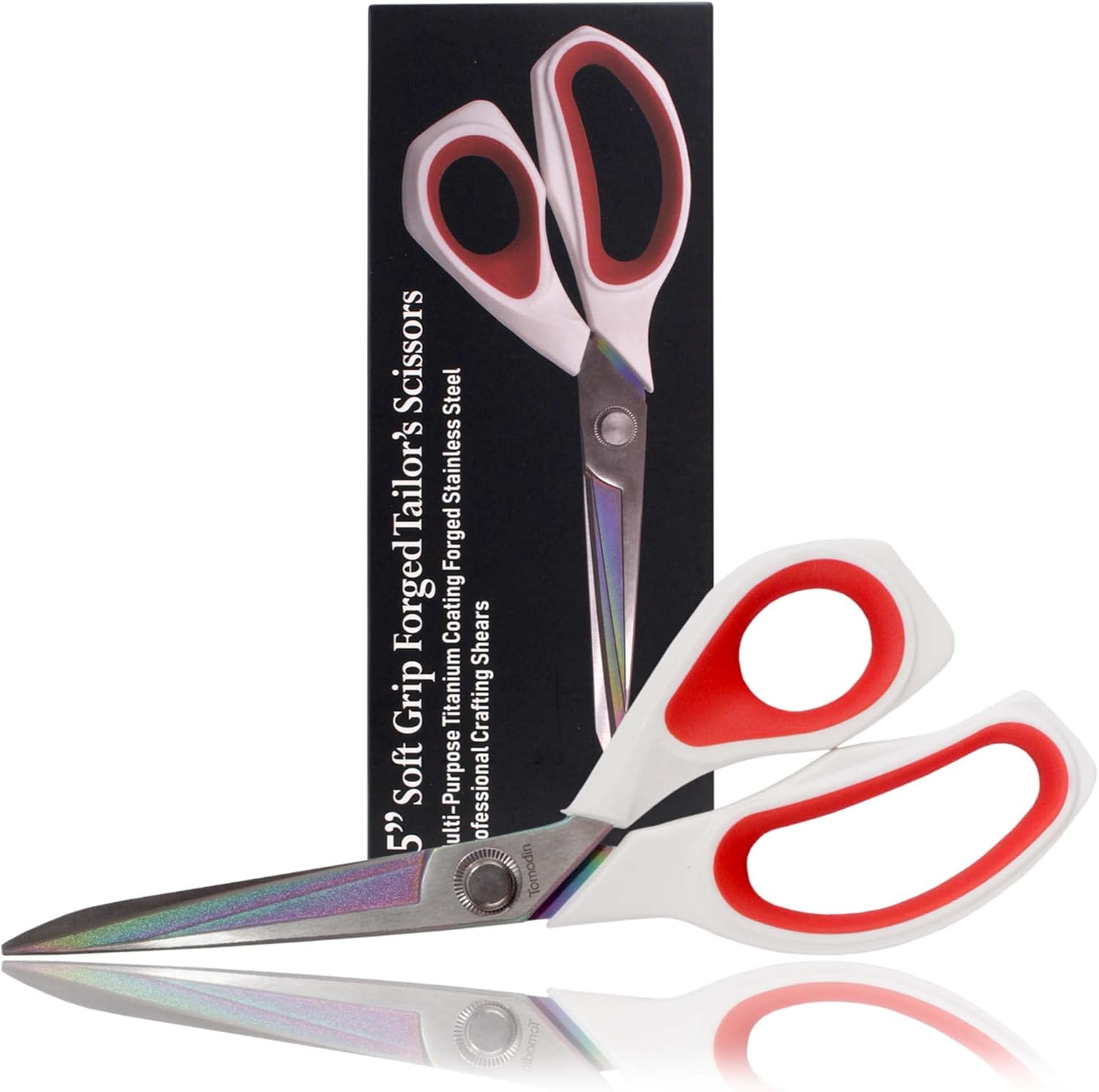 JubileeYarn Forged Titanium Fabric Shears - 8.5" White w/Red - 1 Unit