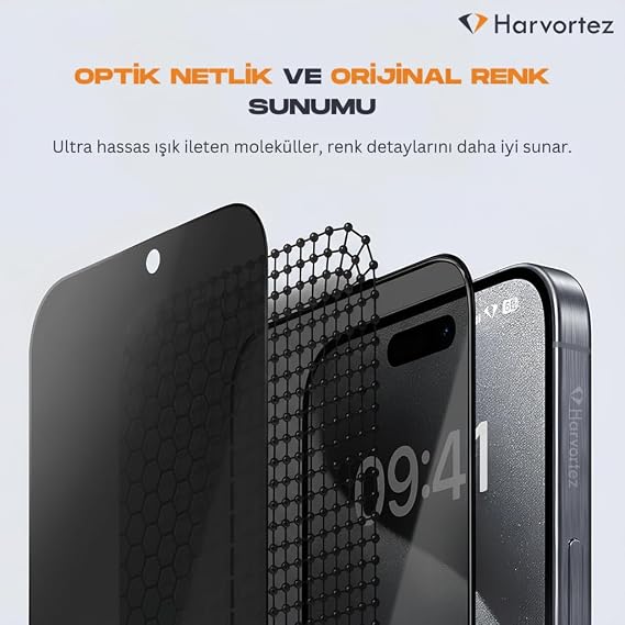 HARVORTEZ Ghost for iPhone 12 Pro Max Screen Protector (Privacy), Anti-Static, 9H Super Strong Tempered Glass, 5D Full Protection, Dust & Scratch Resistant, Case Friendly - Easy to Install