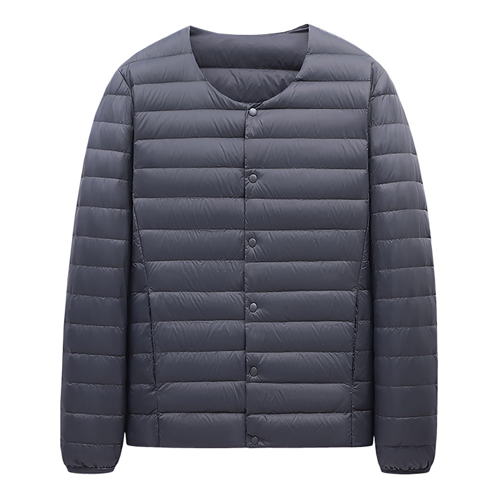 Genérico Chaqueta Acolchada Ligera Hombre, Abrigo Hombre Invierno con Capucha,Chaqueta De PlumóN Ligera Y CáLida con Cuello En V Corto para Hombre