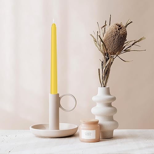 Miniatura 51 de Paquete de 4 velas cónicas naranjas de 10 pulgadas, sin goteo, sin humo y sin perfume, 8 horas de combustión, ideales para bodas, cenas y decoración