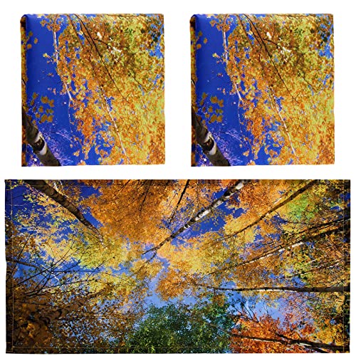 Image of Hortsun Pack of 2 Fluorescent Light Covers 4 x 2 Feet Magnetic Ceiling Light Cover Room Supplies for Home Office(Fall Forest)