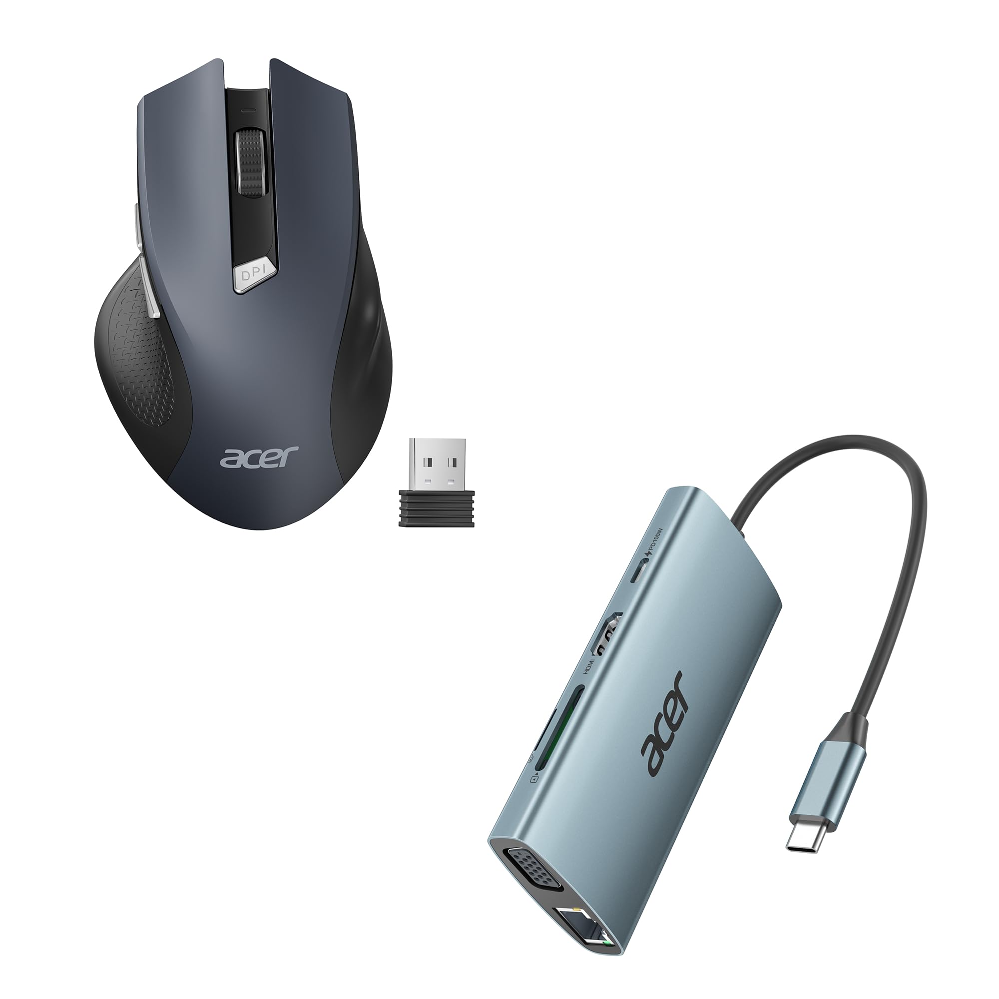Amazon.com: acer Wireless Mouse OMR266 Bundle with USB C Hub with