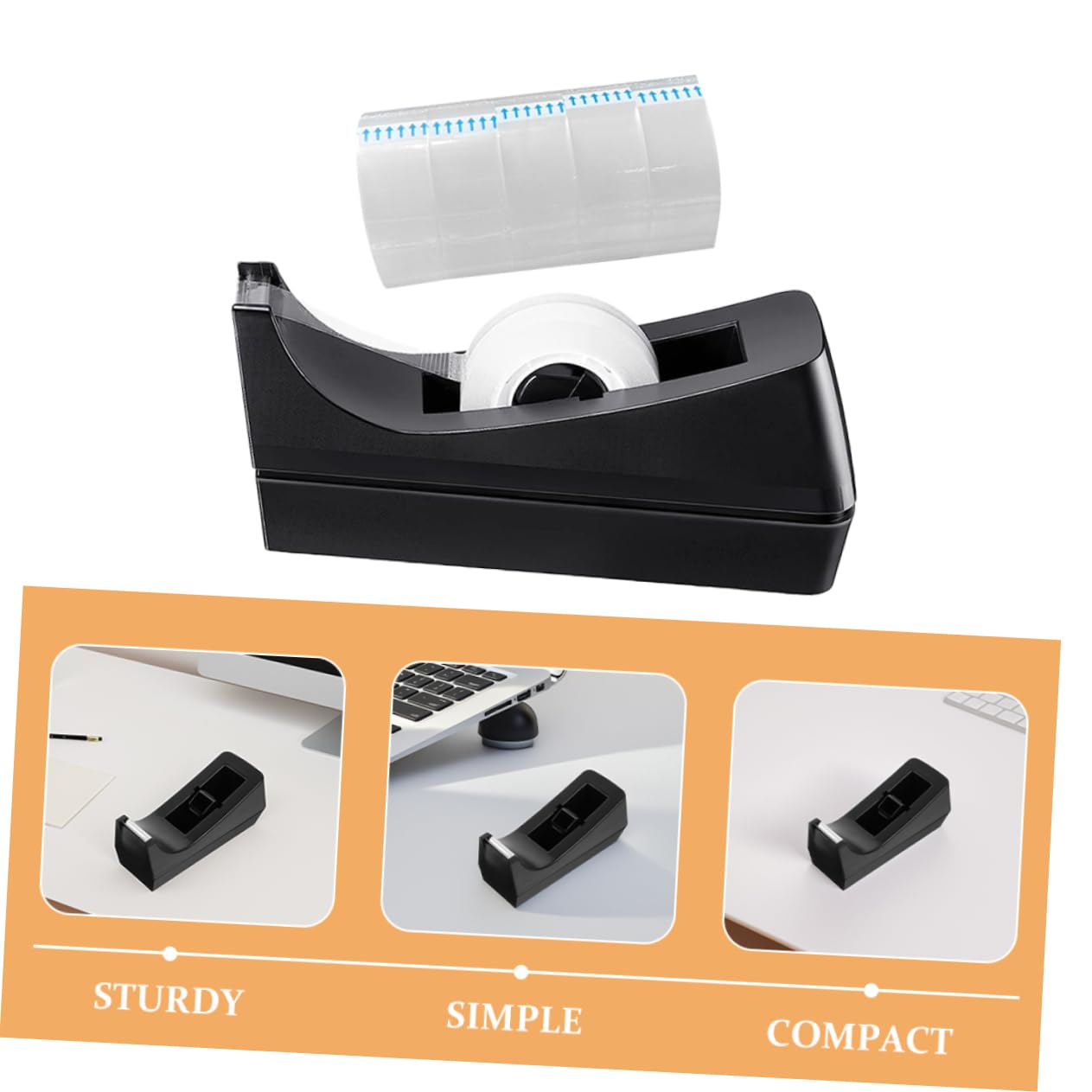 NUOBESTY Robusto Dispenser Per Nastro Adesivo Supporto Estetico Da Scrivania Per Un Rapido Accesso Al Nastro in Ufficio E A Casa
