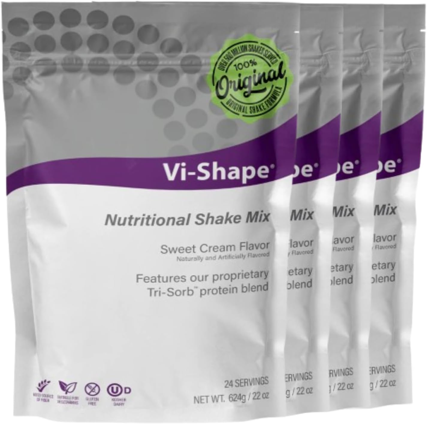 ViSalus Vi-Shape Nutritional Shake Mix Sweet Cream Flavor | 4 Bags (22oz Each / 96 Total Servings)