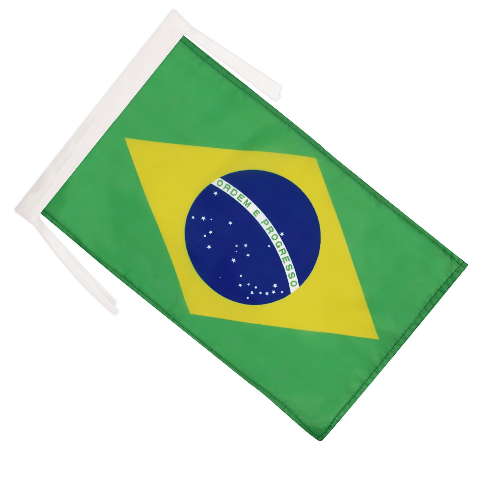 AZ FLAG - Brazil Flag - 18'' x 12'' - 100% Polyester Brazilian Small Banner with Two Cords - Fade Resistant - Vivid Colors - 18x12 in - 45x30 Cm - 2