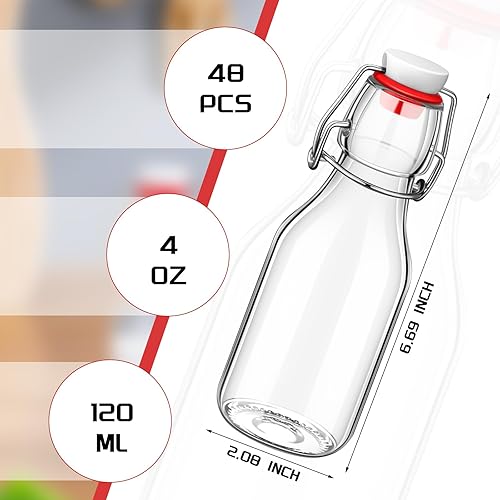 Miniatura 2 de EBOOT Botellas de vidrio con tapa abatible con tapas, botellas de cerveza, botellas de vidrio transparente con parte superior oscilante, botellas de