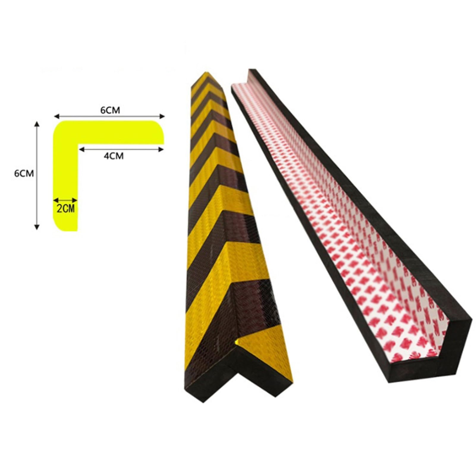 Protector De Borde De Espuma Reflectante En Forma De L De 39 Pulgadas | Protector De Esquina Autoadhesivo De Alta Visibilidad En Negro Y Amarillo, Tira De Seguridad Industrial(L-shaped 02,2PCS)