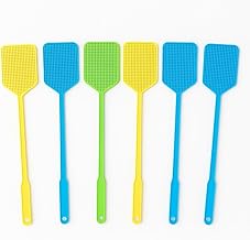 6x Fly Swatter Manual Fly Catcher with Long Handle Insect Mosquito Zapper Long Handle Bug zapper for Indoor and Outdoor Racket Fly Killer (pack of 6)