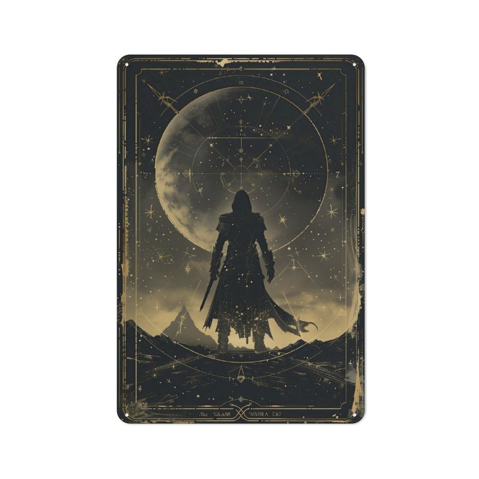 Junmoney Moonlight Vigil Retro-Style Metal Plaque 30X20cm For Kitchen Or Home Bar, Gift For Home Bar Enthusiasts During The Christmas Season
