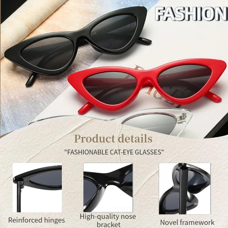 2 pack Girls Cat Eye Sunglasses Retro Narrow Sunglasses for Little Boys Girls Beach Party4