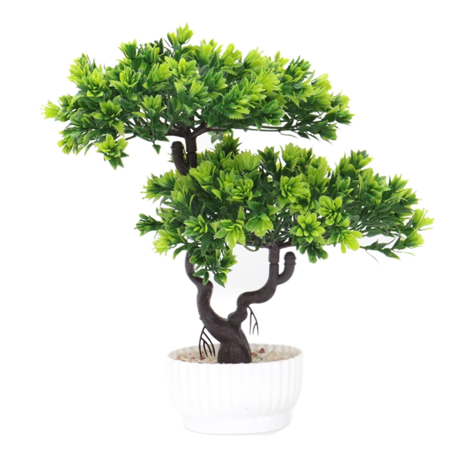 HCZKIUJY Artificial Plants Artificial Flower Plants Potted Ornament Welcome Pine Bonsai Desktop Fake Flower Decoration Plastic Flowers Decoration Fake Plants Decor (C)