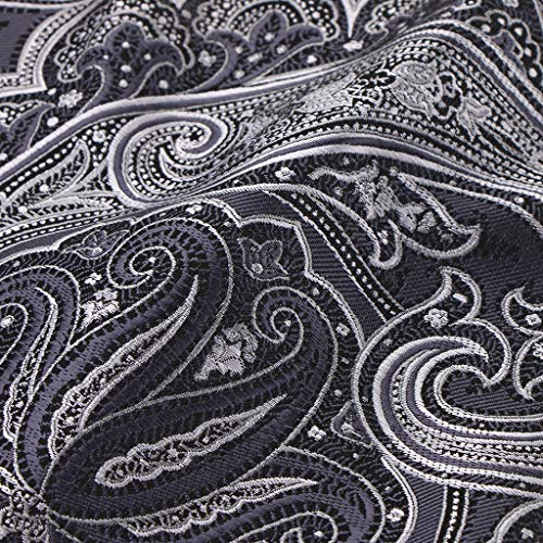Fityle Mens Casamento Gravata Formal Ascot Scrunch Auto Pescoço Gravata Bolso Conjunto Quadrado - Pa