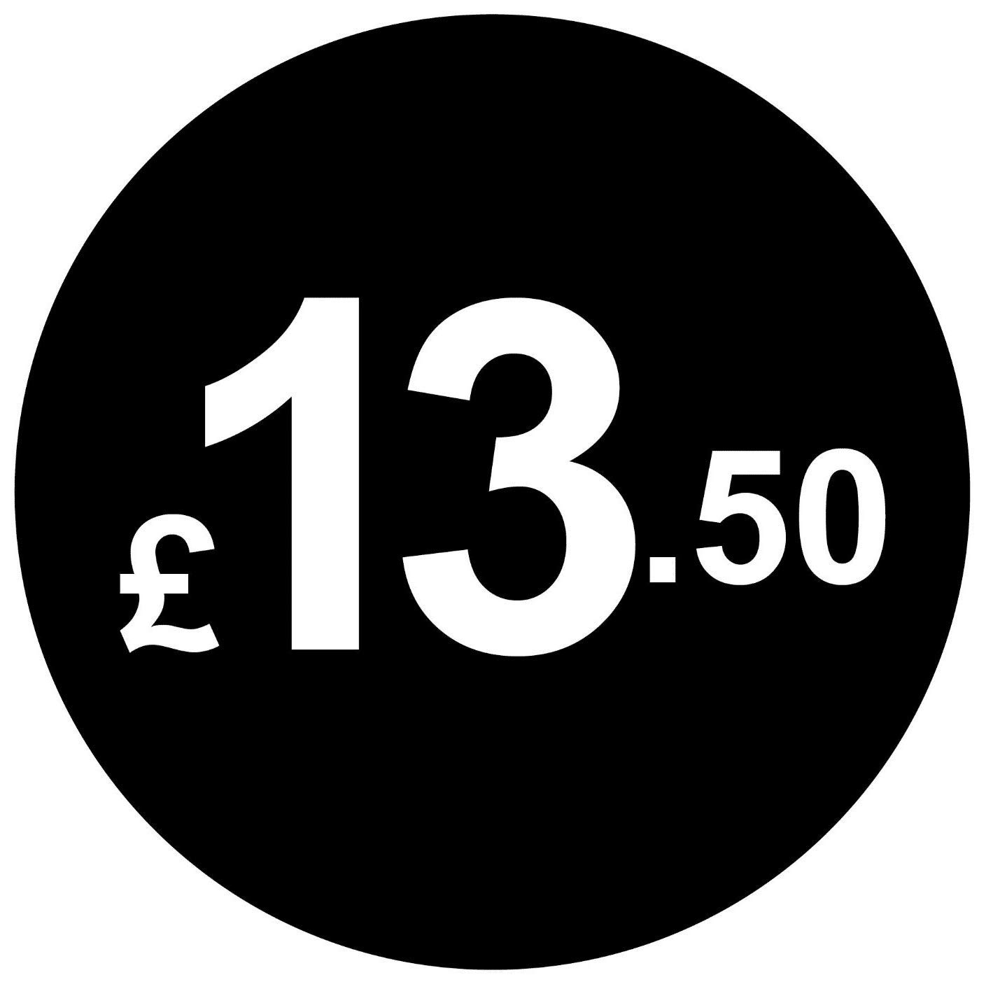 £ Black Price Stickers - 20mm, £13.50, 10000 — image 1