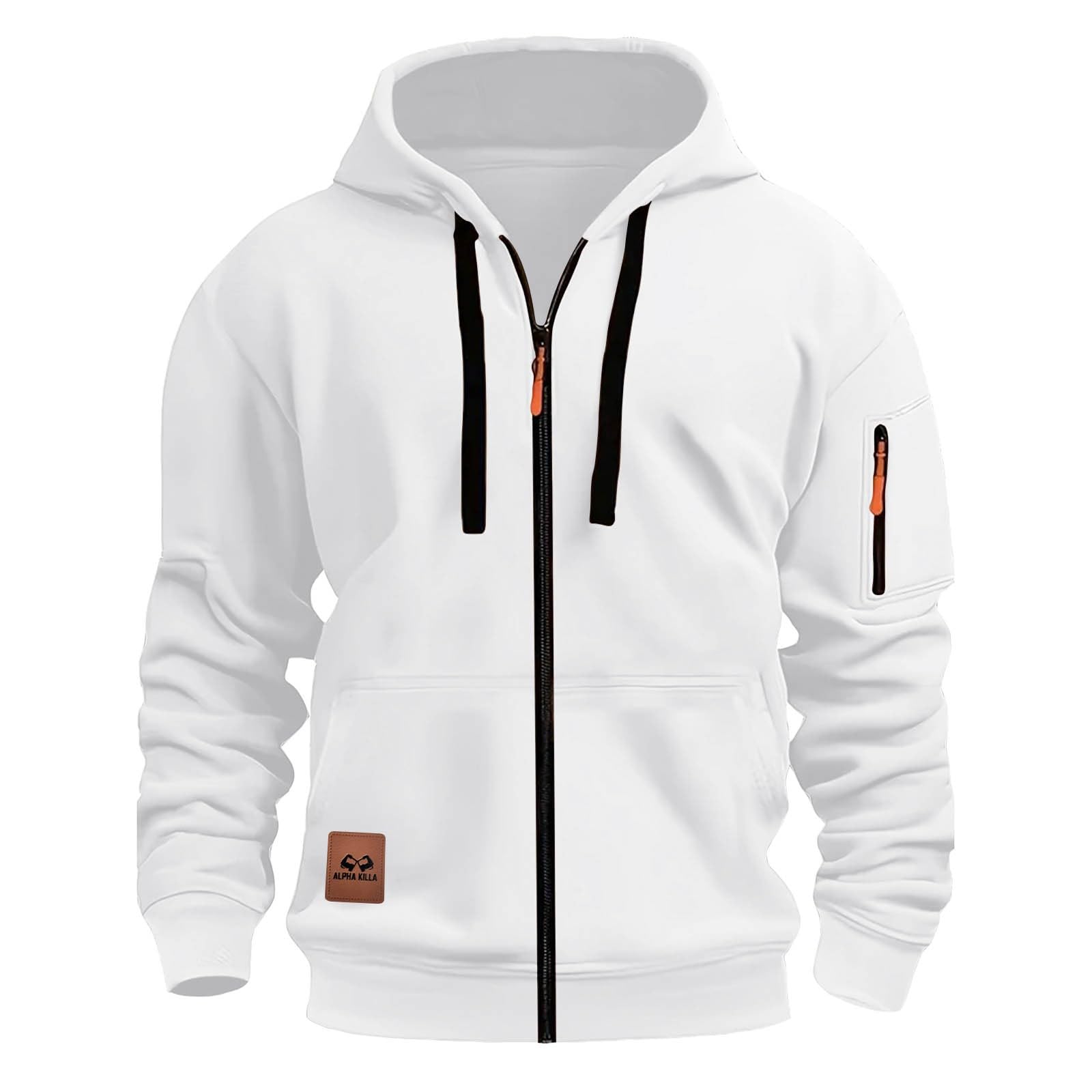 Sudaderas Hombres con Capucha,Chaqueta Hombre Manga Larga con Cremallera Completa Hoodie Clásico con 1/4 Cremallera y Bolsillos Cómodo Sudadera Casual Deporte Estilo Cargo Abrigo Otoño Invierno