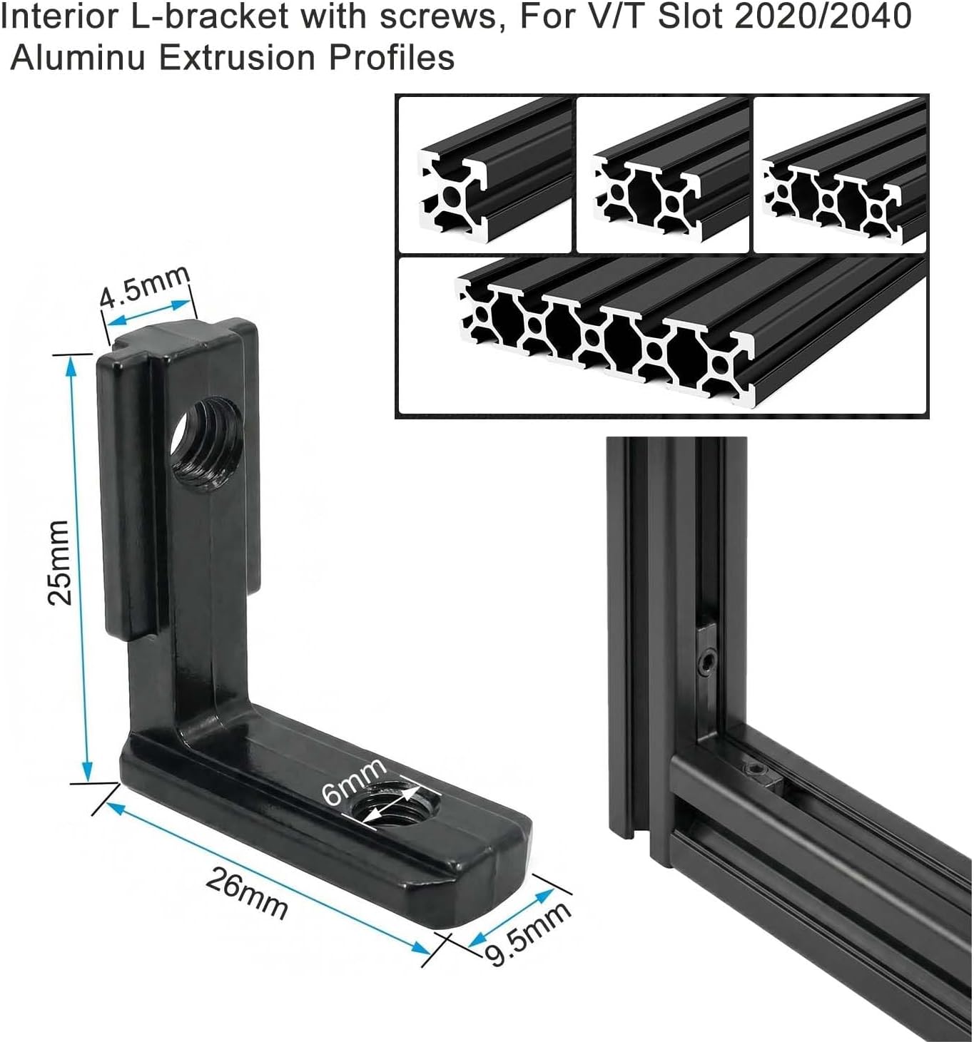 2020 Aluminum Extrusion Hardware, Frame Profiles Accessories Corner Bracket