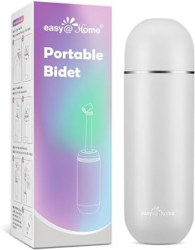 Easy @ Home Portable Bidet for Travel Handheld Sprayer Kit - النظافة الشخصية زجاجة بيري للنساء والرجال | أساسيات العناية العجان وما بعد الولادة | 380 مل 12.8 أونصة زجاجة ذات سعة كبيرة | EPB-01 رمادي