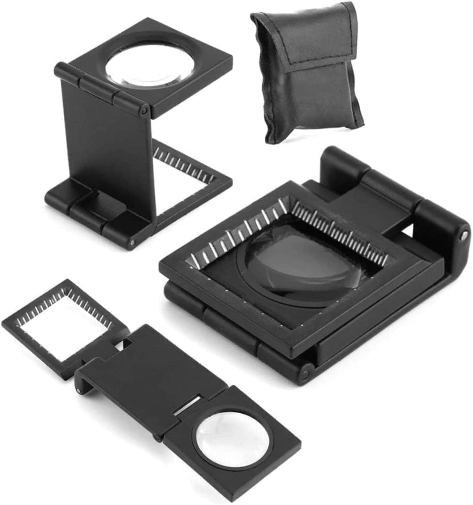 Lupa Lupa de Escritorio de Tres Pliegues Lupa Plegable de 10 aumentos con Escalas fijas para Textiles ópticos Otros Equipos y Suministros de Laboratorio