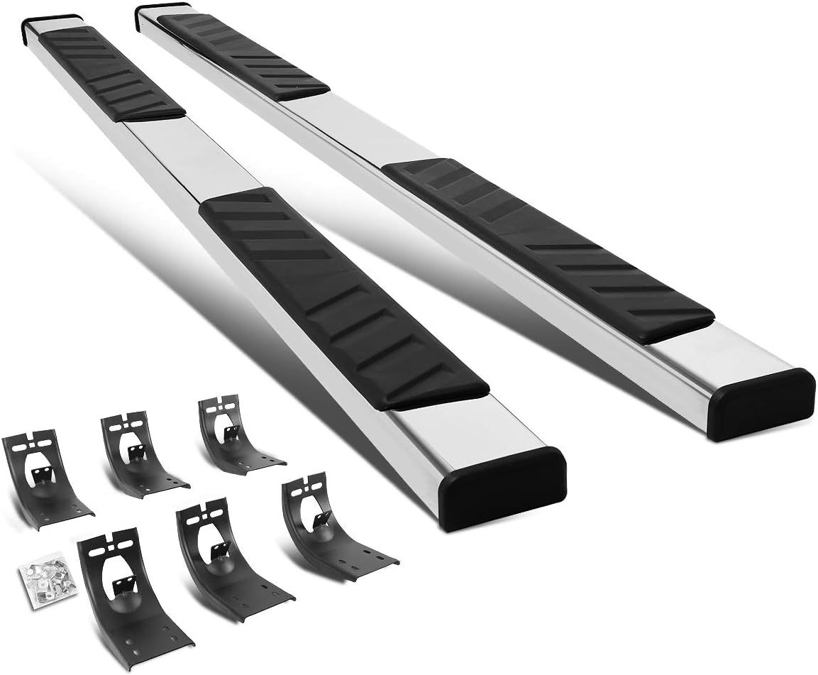 DNA MOTORING 5 Inches Running Boards Compatible with 11-18 Ram 1500 Crew Cab 4-Door, Stainless Steel Flat Side Step Nerf Bars, STEPB-ZTL-8175-SS