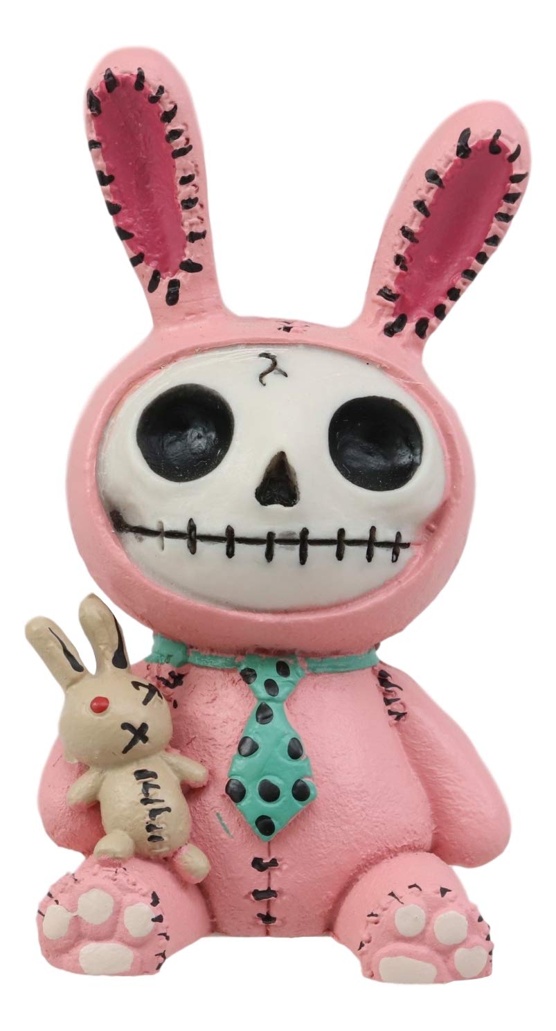 Ebros Gift Multicolor Furrybones Exclusive Voodoo Pink Bunny Rabbit Skeleton Monster Ornament Figurine