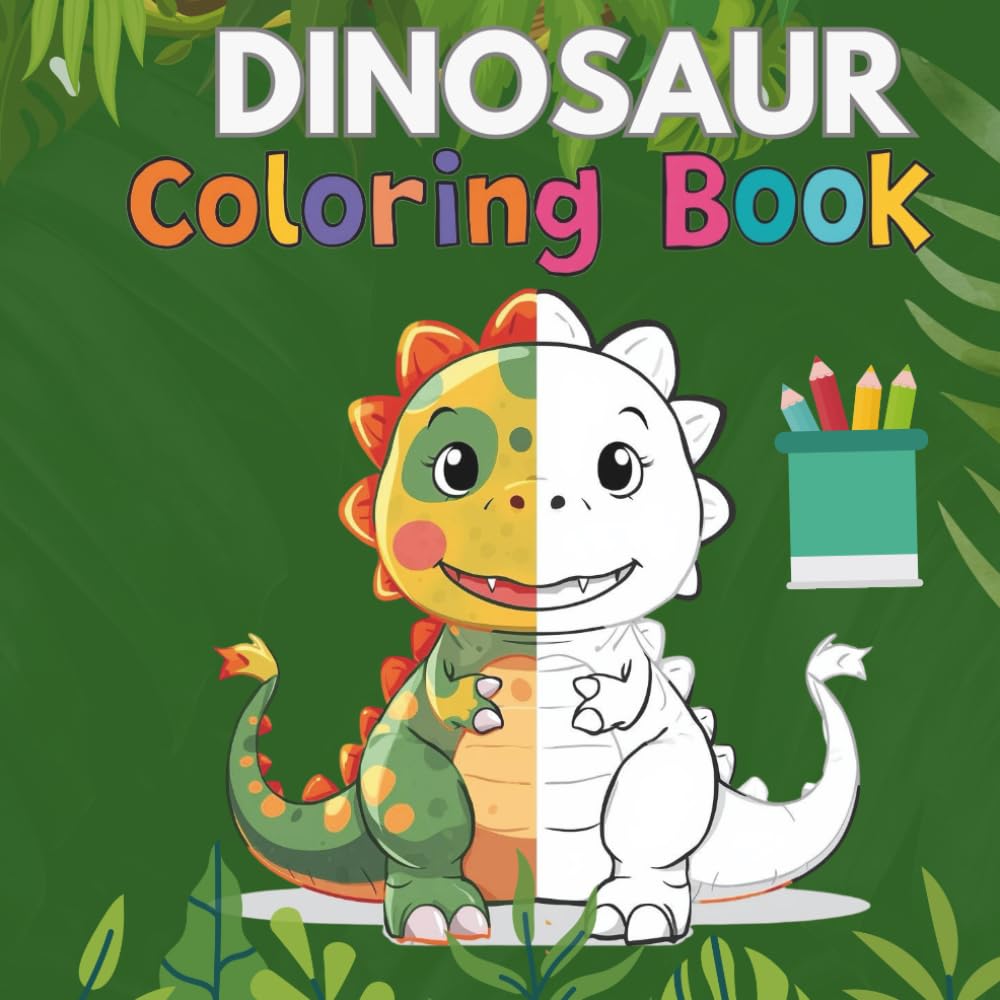 Dino Fun Bold & Easy Coloring Book for Kids: Simple Dinosaur Coloring Pages for Relaxation, Creativity and Stress Relief