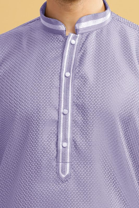 Image of BE ACTIVE Cotton Jacquard Blend Kurta for Men | Traditional and Elegant Design | Full Sleeve Kurta